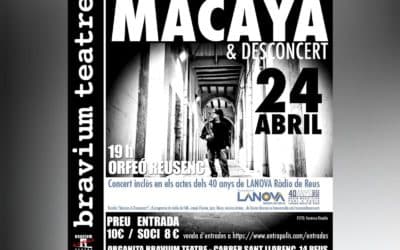 Concert de Xavier Macaya a l’Orfeó Reusenc, en els marc dels actes dels 40 anys de LANOVA Ràdio de Reus
